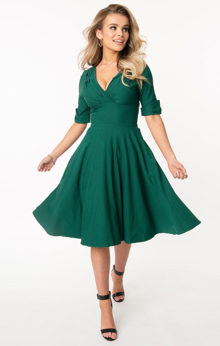 1950s Style Emerald Green Delores Swing ...